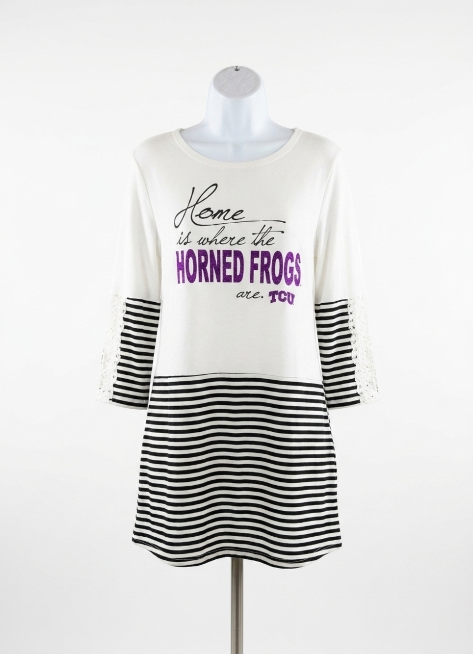 NEW GAMEDAY COUTURE tcu button-lace top in white